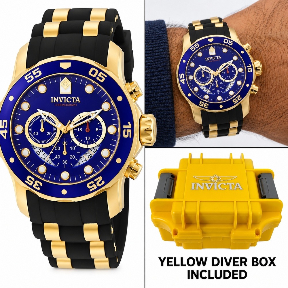 Invicta Pro Diver SCUBA Men's Watch 48mm Gold, Black
(6983) Diver Box Included